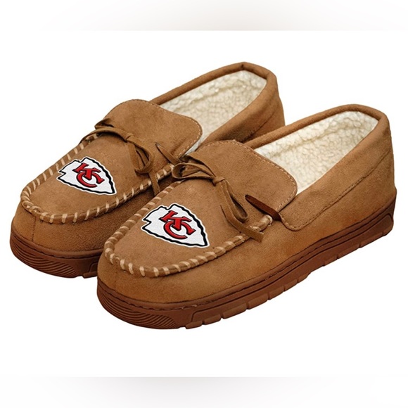 FOCO Mens NFL Team Logo Moccasin Slippers - Picture 1 of 6